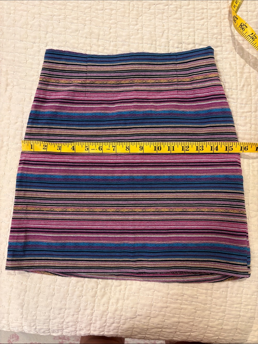Kaisely Pink & Blue Striped Knit Mini Skirt Size Small - Picture 9 of 10